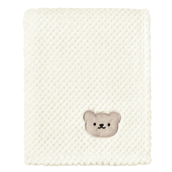 CREVENT Cute Warm Ivory Bear Baby Receiving Blanket