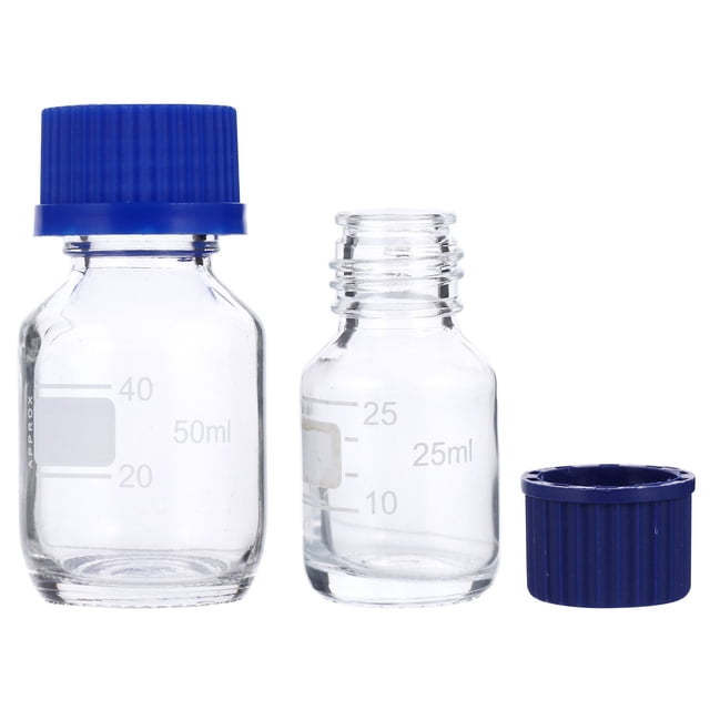OUNONA 10 Pcs Bouteilles en Verre Rondes avec Couvercles pour Stockage de Réactifs