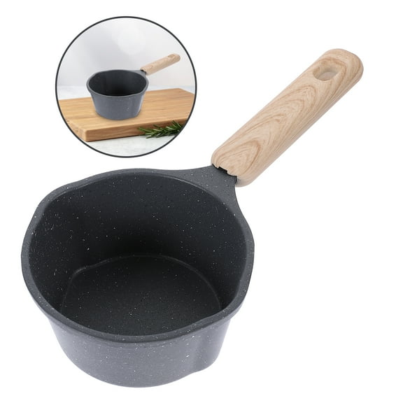 BESTYASH Black Nonstick Sauce Pan with Handle Multi Functional Small Cooking Pot for Home