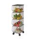thumbnail image 4 of Estantería móvil de 4 niveles para frutas, verduras y juguetes, color café oscuro, fácil de instalar y transportar, ideal para cocina o lavandería., 4 of 6