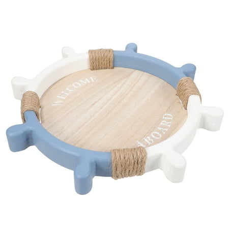 

Mediterranean Style Wooden Tray Fruit Tea Food Snacks Rudder Shaped Serving Tray for Restaurant