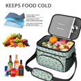 thumbnail image 5 of Dinosaur and Text Light Blue Pattern Insulated Lunch Box for Women Men, Medium Leakproof Cooler Bag with Adjustable Strap, 10"x6.7"x8", 5 of 6