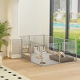 thumbnail image 4 of BingoPaw XXL Acrylic Litter Box Dog Exercise Kennel Fence Gridless Playpen 23.62" High with Door, Waterproof, 4 of 10