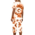 thumbnail image 5 of Capri Sets for Women 2 Piece Two Piece Sleepwear Short Sleeve Tie Dye Outfits Graphic Summer Set Two Piece Lounge Set for Women, 5 of 8