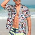 thumbnail image 5 of Lsque London Symbols1 pattern Hawaiian Shirt for Men, Unisex Summer Beach Casual Short Sleeve Button Down Shirts-Large, 5 of 9