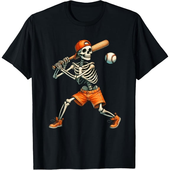Funny Skeleton Batting Baseball Halloween Design Unisex T-Shirt