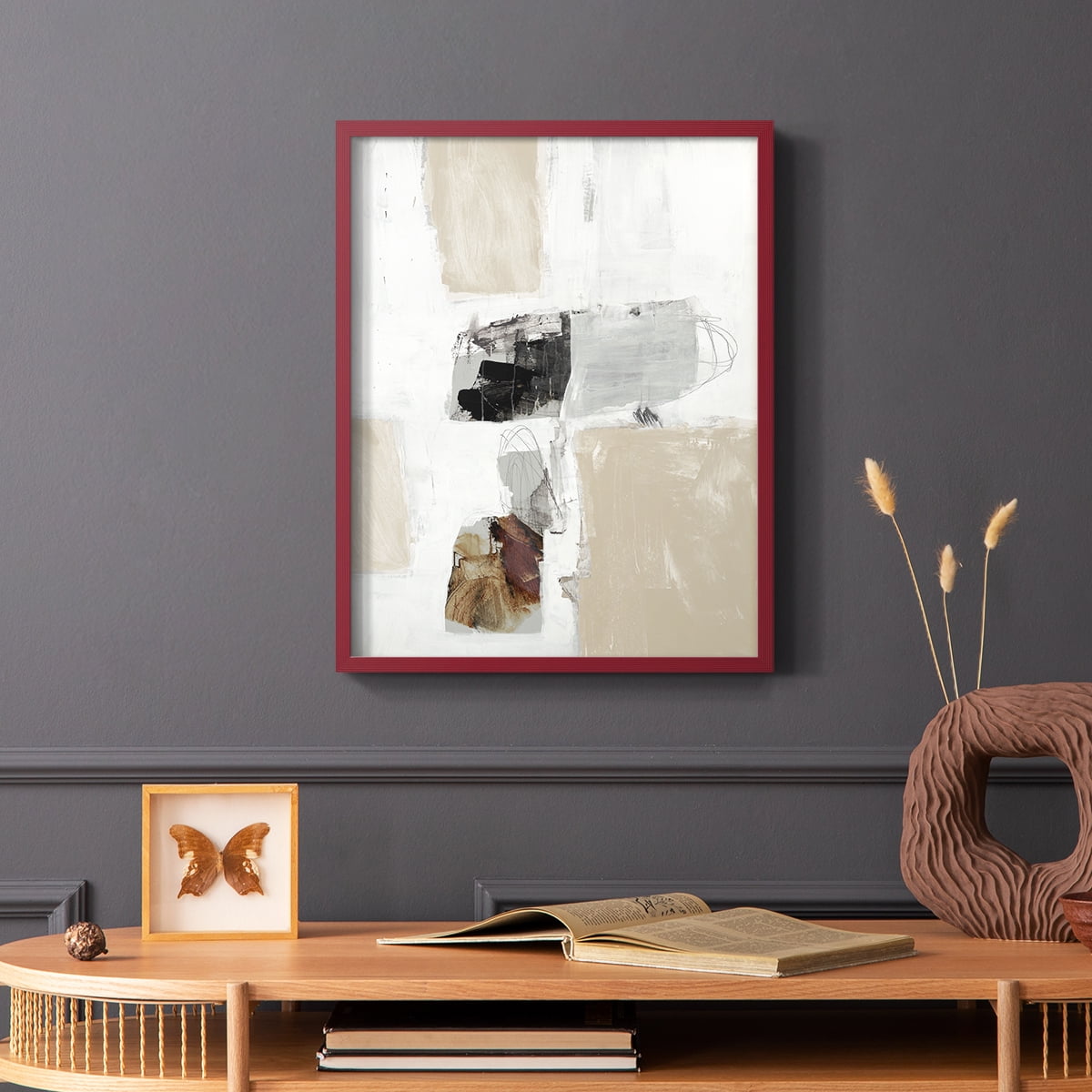 Watch from the Window III V30 Framed Print in Red Solid Wood 8 x 10 Framed Print