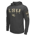 thumbnail image 2 of Men's Colosseum Heather Black LSU Tigers Team OHT Military Appreciation Long Sleeve Hoodie T-Shirt, 2 of 4