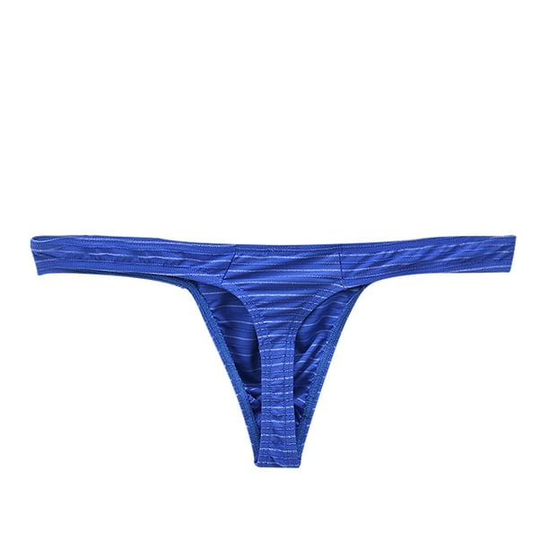 TIHLMK Men's Underwear Low Waist Fashion Color Stripes Comfortable Thong 