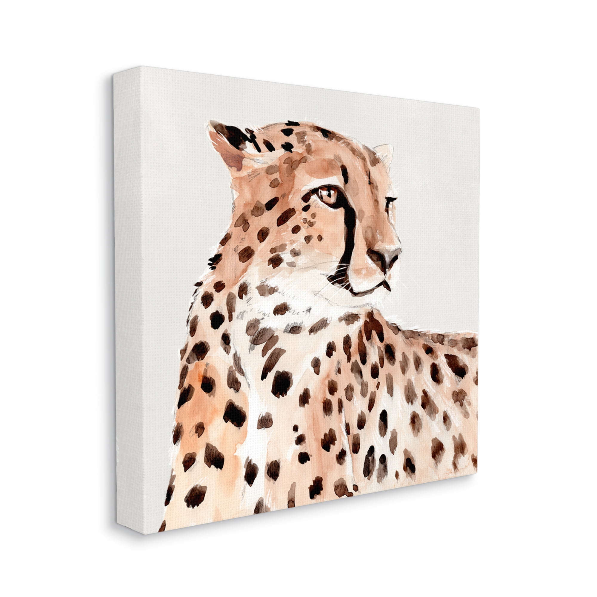 Stupell Industries Cheetah Wildlife Portrait Animals & Insects Painting Gallery Wrapped Canvas Print Wall Art, 24 x 24