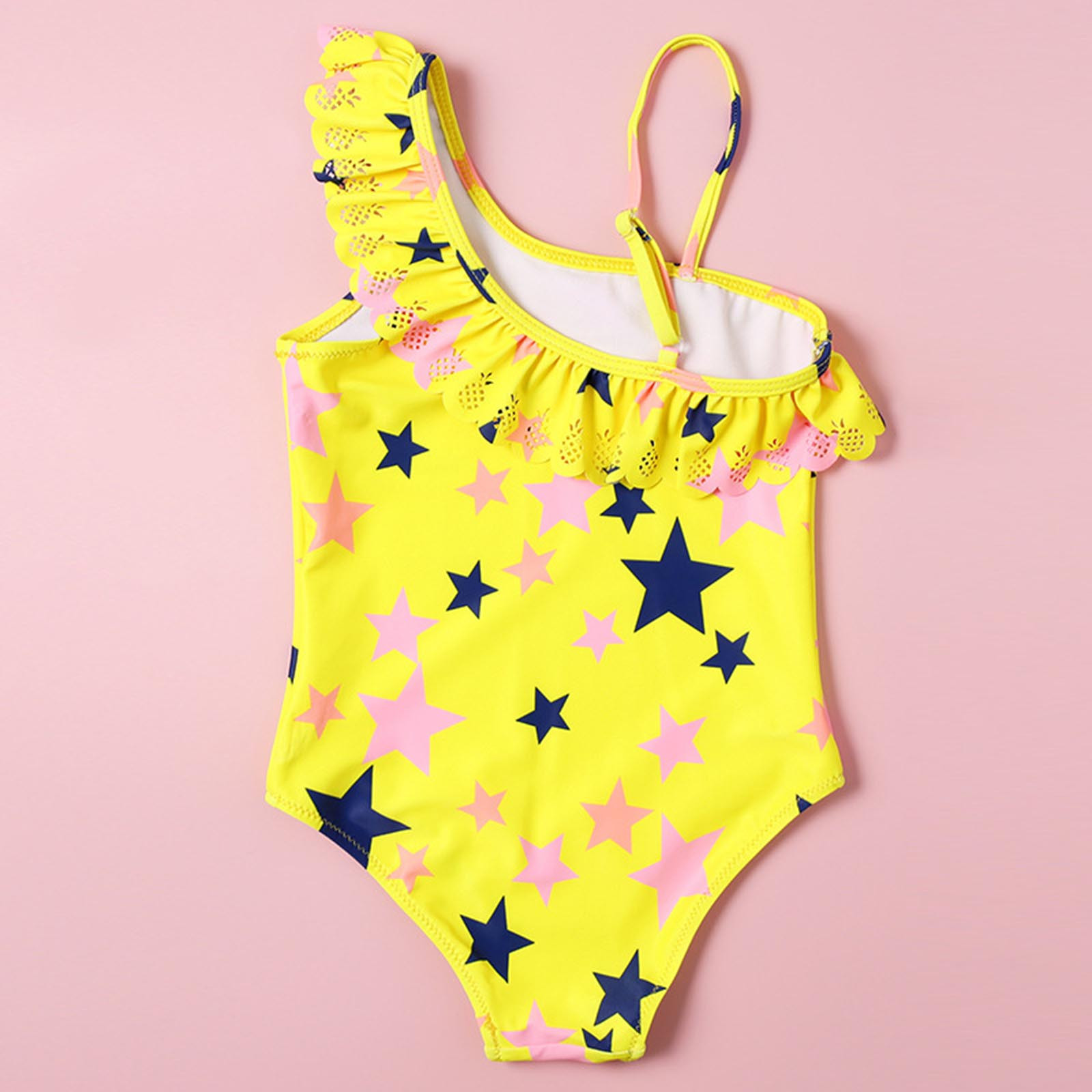 Vedolay One Piece Swimsuits for Girls One Shoulder Pattern Beach Suit