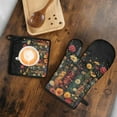 thumbnail image 5 of Pioneer Flower Kitchen Oven Mitt and Pot Holder Sets 2 Pcs for Baking, Cooking and Grilling, Heat Resistant Up To 392 °F, 5 of 7