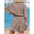 thumbnail image 6 of Cupshe Women's Lace Up Leopard Print Romper Short Sleeves Jumpsuits Wide leg Outfit, 6 of 6