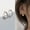 Silver, variant on Minimalist Gold Huggie Hoop Earrings, Sterling Silver Hoops, Gold Huggie Hoops with Crystal Circle Dangling Charms, Simple Dainty Earrings