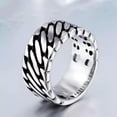 thumbnail image 5 of K-KED Braided Cuba Chain Ring Vintage Men Stainless Steel Motor Chain Biker Punk Ring-11, 5 of 7