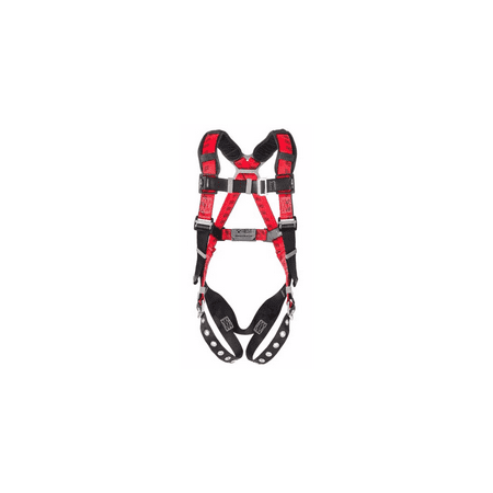 MSA Standard Size TechnaCurv Vest Style Full Body Harness With Qwik-Fit Chest Strap, Tongue Buckle Legs, Shoulder Pads And Back D Ring