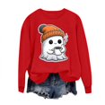 thumbnail image 4 of Enjoytime Halloween Oversized Sweatshirt for Women Casual Pullover Crew Neck Sweatshirts Fall Cute Ghost Graphic Long Sleeve Tops, 4 of 5