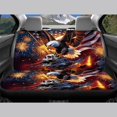 thumbnail image 4 of HUISEFOR Eagle Skull Car Seat Cover Set 4 Pieces Breathable Front and Back Seat Covers Protectors Elastic Polyester Easy to Installation Universal Fit for Most Cars SUVs, 4 of 6