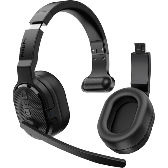 Philips Bluetooth Trucker Headset, Wireless Mono & Stereo Headset with Noise-Cancelling Microphone and Mute Button