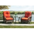 thumbnail image 2 of Amolife 3 Pieces Wicker Patio Furniture Set, Bistro Set with Outdoor Swivel Rocking Chair and Coffee Table, Red, 2 of 9