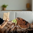 thumbnail image 3 of Coffee Soft Flannel Fleece Throw Blanket, Beans with Flavored with Green Cardamom Traditional Oriental Drink, Cozy Plush for Indoor and Outdoor Use, 50" x 60", Brown Green Grey, by Ambesonne, 3 of 5