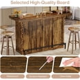 thumbnail image 2 of 4-Tier Bar Table, 70.9-Inch Large Modern Home Bar Cabinet with Wine Glass Holder and Black Footrest, Brown, 2 of 7