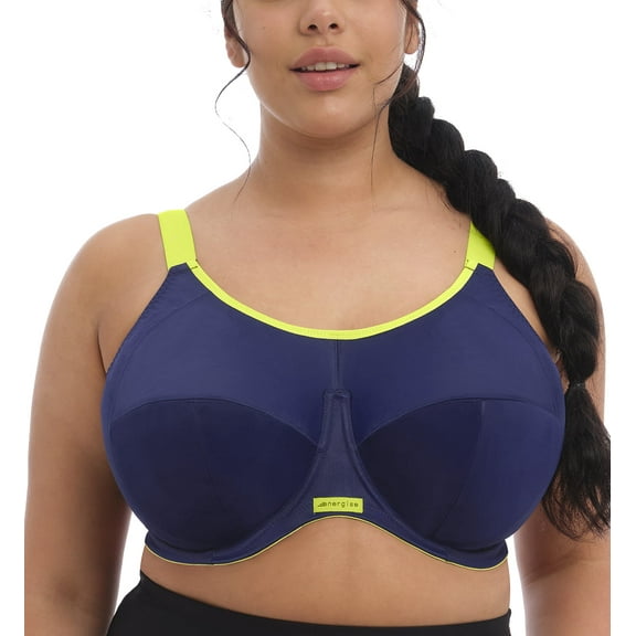 Elomi Energise J-Hook Underwire Sports Bra (8041),38G,Navy