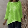 thumbnail image 5 of Olyvenn Womens Oversized 3/4 Sleeve Tshirt, Plus Size Tops Loose Fit Basic Crew Neck Tee Trendy Summer Business Casual Tops Green XXXL, 5 of 9