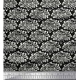 thumbnail image 1 of Soimoi Black Moss Georgette Fabric Filigree Damask Print Sewing Fabric Yard 42 Inch Wide, 1 of 3
