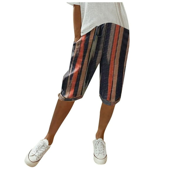 Gubotare Bermuda Shorts Women Mid-Rise Slim-Fit 10" Inseam Bermuda Khaki Short,Navy M