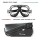 thumbnail image 2 of Gafas de moto estilo aviador vintage, lentes antivaho, estilo años 60, acero cromado (negro), 2 of 5