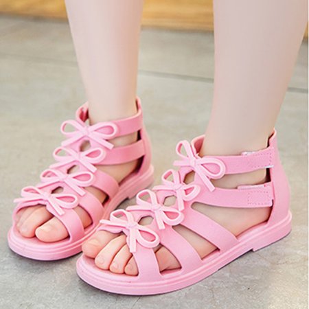 

〖CFXNMZGR〗Toddler Shoes Toddler Kids Little Child Girls Soild Bowknot Princress Shoes Soft Sole Non Slip First Walkers Prewalker Beach Shoes Sandals