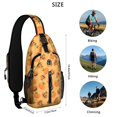 thumbnail image 5 of Sling Backpack,Halloween Pumpkin Duo Pattern Crossbody Bag with Water Bottle Holder,Waterproof Sling Bag for Men/Women with Chest Phone Holder for Hiking,Travel, 5 of 6