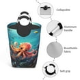 thumbnail image 4 of KLL Underwater Plant Octopus Laundry Hamper,Large Canvas Fabric Lightweight Storage Basket Toy Organizer Dirty Clothes Collapsible Waterproof, 4 of 6