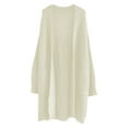 thumbnail image 4 of Women's Casual Open Front Cardigans Fuzzy Long Sleeve Solid Color Long Sweater Coat Fall Winter Fashion Overcoat with Pockets, 4 of 4