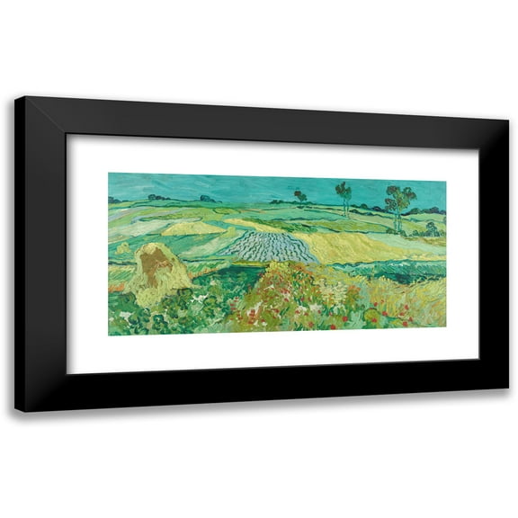 Vincent van Gogh 14x9 Black Modern Framed Museum Art Print Titled - The Level of Auvers (1890)