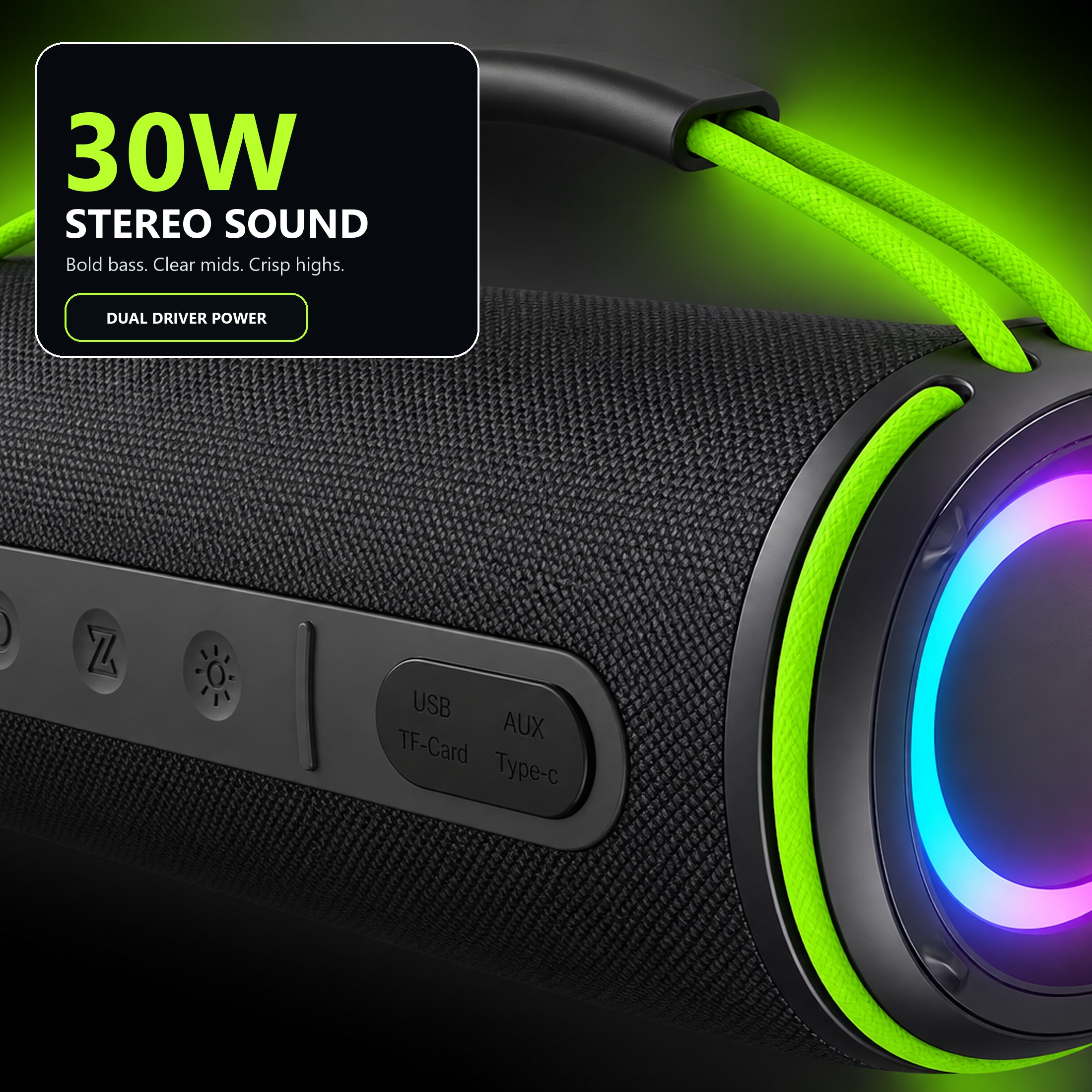Hoey Portable Bluetooth Speaker, 30W Stereo, IPX7 photo 4