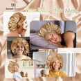 thumbnail image 4 of Single Layer Silk Satin Tie Bonnet Large Gold, 4 of 6