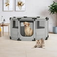 thumbnail image 2 of LAZY BUDDY Pet Playpen 47" Exercise Dog Play Tent Mesh Kennel Crate for Dogs/Cats/Rabbits, Gray Octagon, 2 of 5