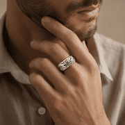 Adjustable God Hands Ring for Men Women, Silver Tone Copper Open Band Ring
