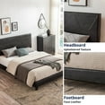 thumbnail image 4 of Queen Size Black PU Upholstered Platform Bed Frame with Wood Slat Support, Modern Style for Comfortable Bedrooms, 4 of 6