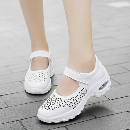 

Daznico Slippers for Women Women s Casual Nurse Shoes Breathable Lightweight Slip On Shoes Sneaker White 10