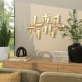 thumbnail image 3 of CosmoLiving by Cosmopolitan Gold Metal 3D Stripe Geometric Wall Decor, 3 of 15
