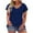 Blue, variant on Fesfesfes Women Plus Size Tshirts for Women Plus-Size Ruffles Solid Blouses Short Sleeve Summer V-Neck Tops T- T Shirt for Women 8(L)