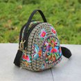 thumbnail image 1 of Women's Floral Embroidered Backpack Summer Travel Shoulder Rucksack Gift Floral Backpack Rucksack Bohemian red 16x9x19cm, 1 of 5