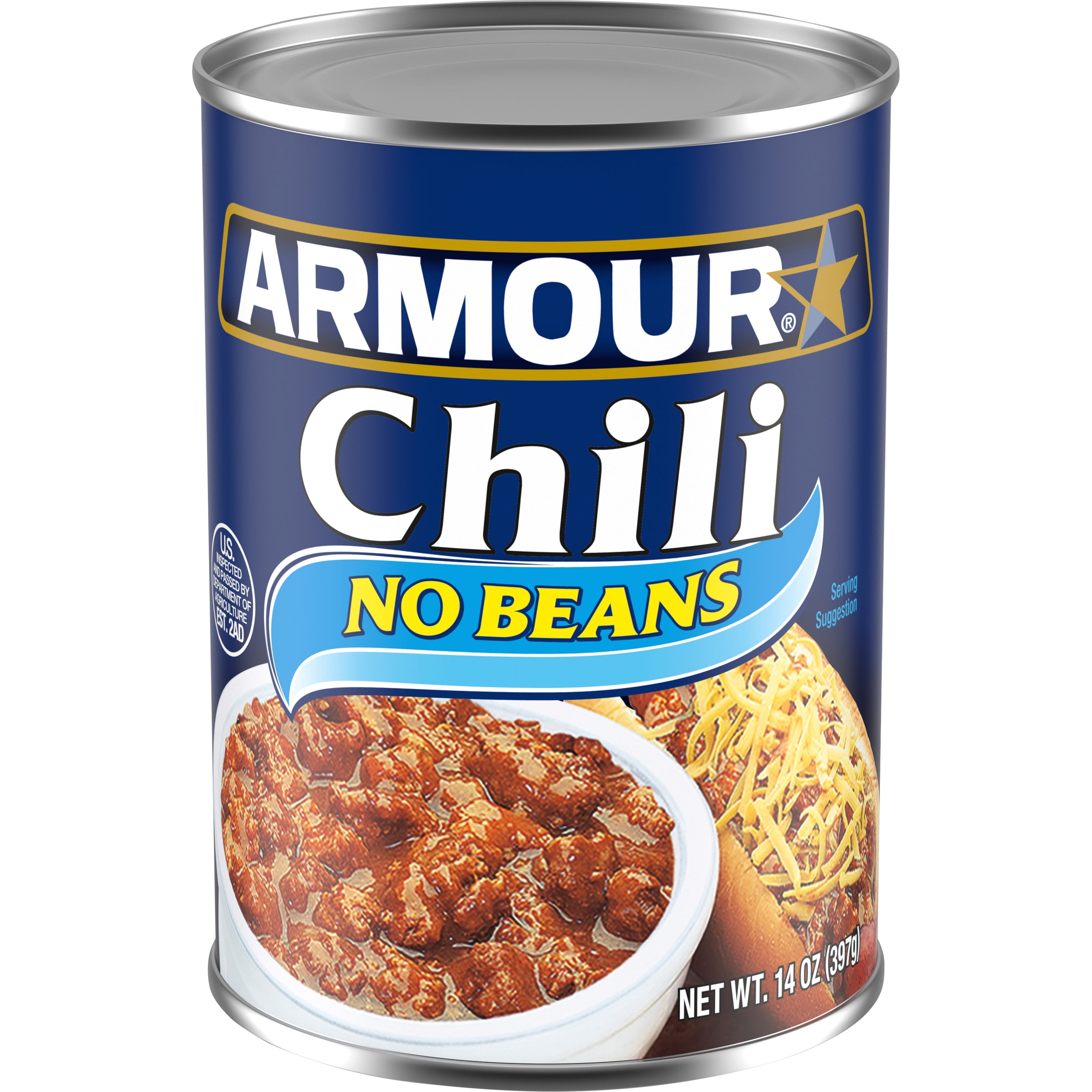 Armour Star Chili with No Beans, Canned Food, 14 OZ