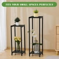 thumbnail image 6 of Extra Tall Plant Stand Indoor,40 Inch Plant Stands,2 Tier Metal Plant Stand with Heavy Duty Wood,Black, 6 of 10