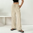 thumbnail image 5 of Brown Womens Sweatpants Women's Spring and Summer Thin Solid Color Cotton and Linen Pocket Pants Casual Pants Casual Pants Women, 5 of 6