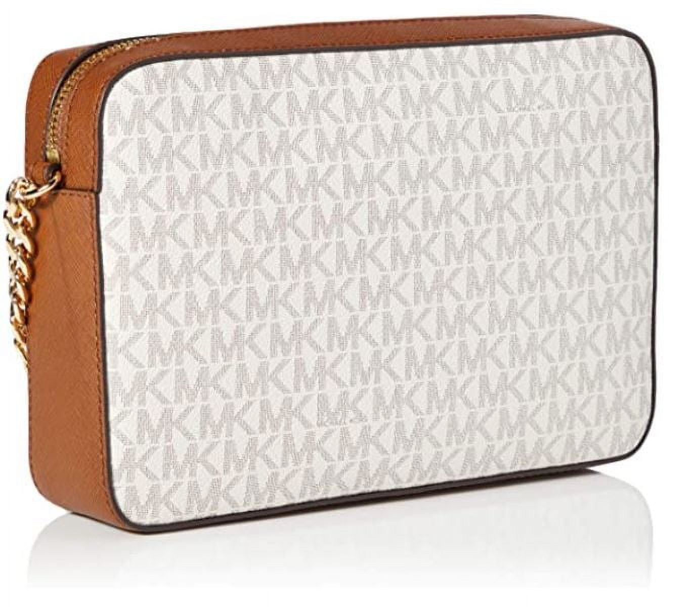 Michael Kors Jet Set Item Large Crossbody Bag, Off-White Leather, Gold Hardware