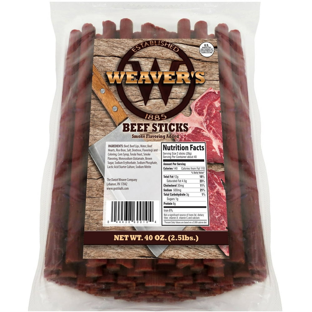 Weavers Mild Beef Sticks (6.5 Inch Sticks)